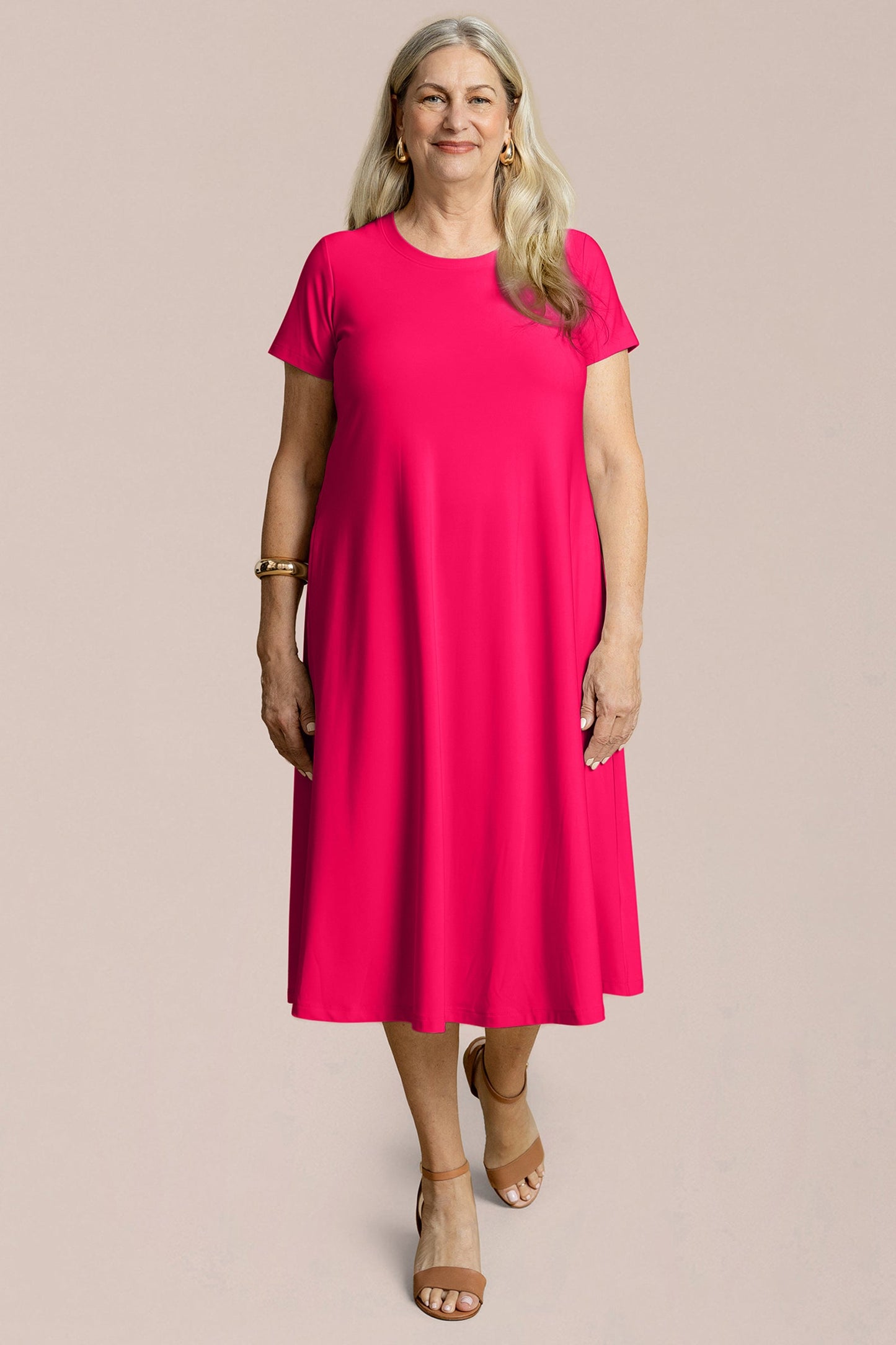 Fit & Flare Dress, Short Slv