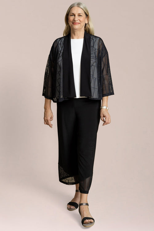 Honeycomb Mesh Mezza Luna Cardigan