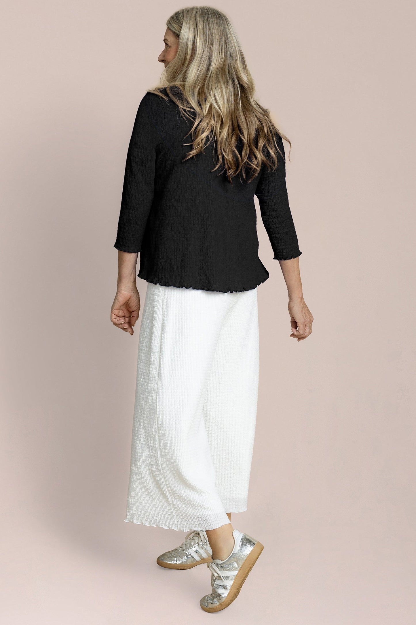 Pop V-Neck Top, 3/4 Slv