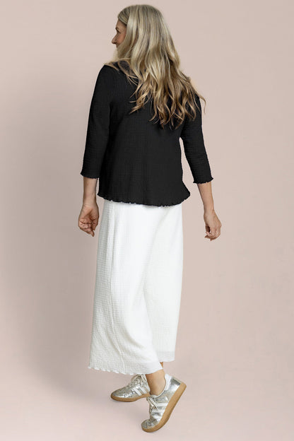 Pop V-Neck Top, 3/4 Slv