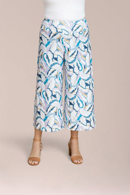 Side Slit Wide Capri, Print