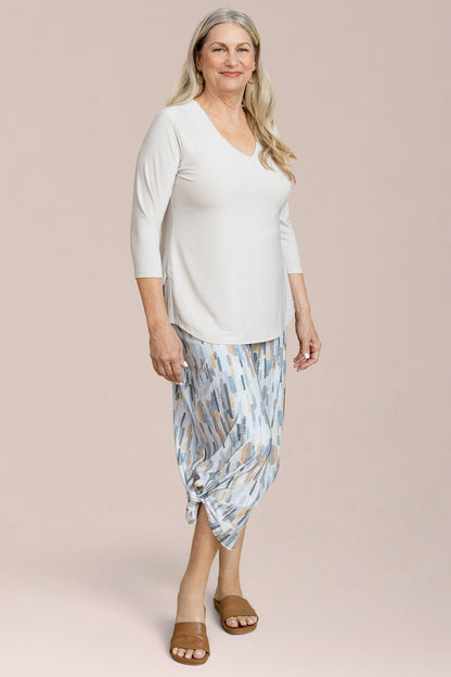 Side Slit Wide Capri, Print