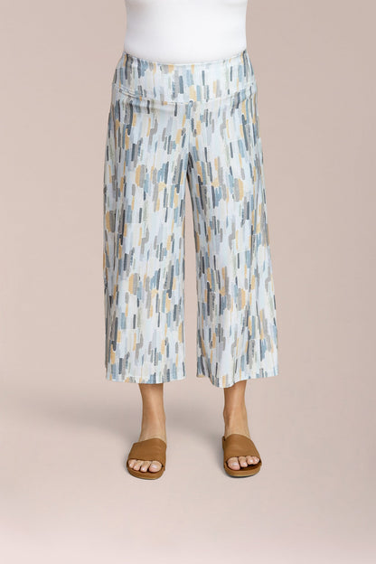 Side Slit Wide Capri, Print