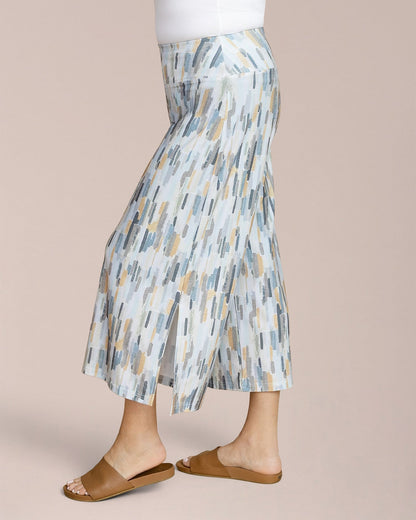 Side Slit Wide Capri, Print
