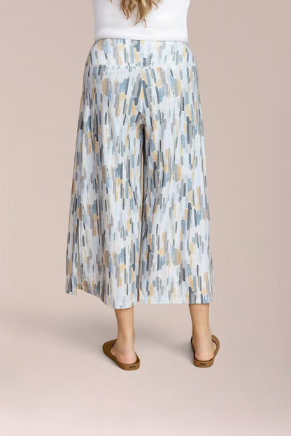Side Slit Wide Capri, Print