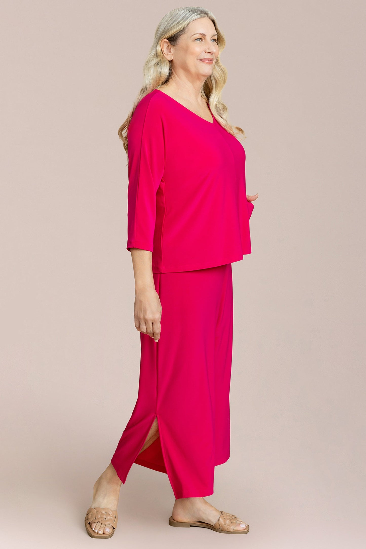 Side Slit Wide Capri