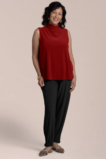 Sleeveless Echo Mock Neck Top