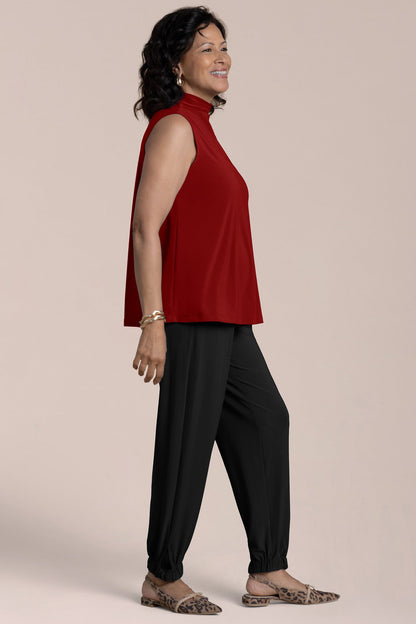 Sleeveless Echo Mock Neck Top