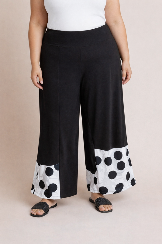 Wide Leg Crop, Blocked Print